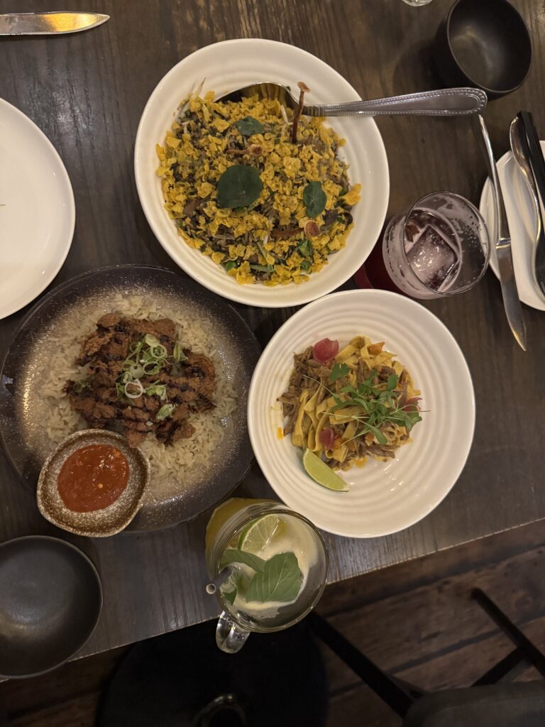 plate full of food at R&D restuarant