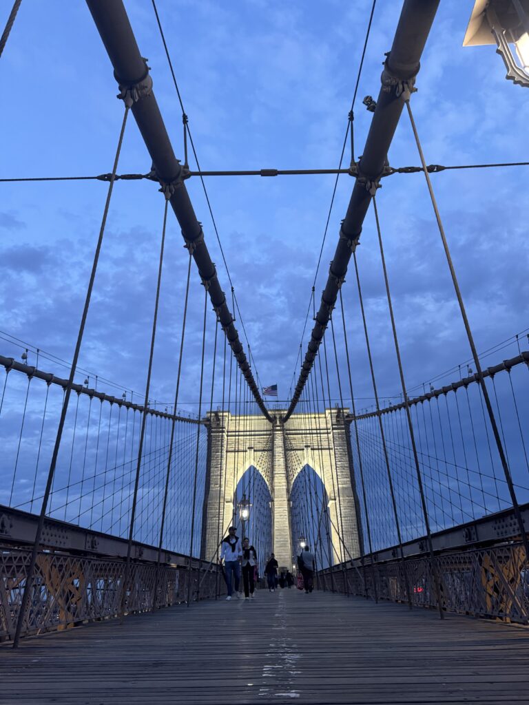 Brooklyn Bridge lit up