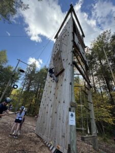 outdoor wall with grips for wall climbing