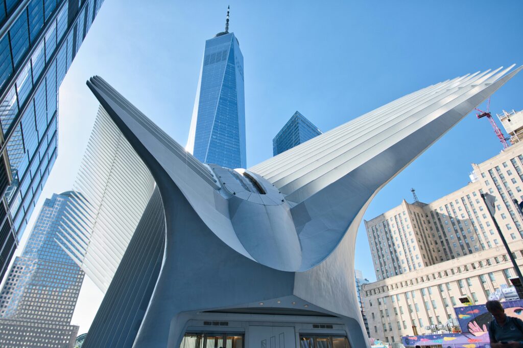 Explore the architectural marvels of One World Trade Center and The Oculus in New York City.