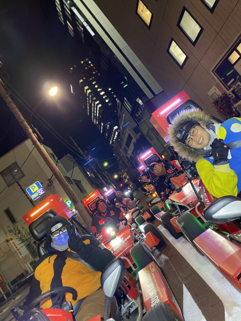 Group on a go-kart in Tokyo